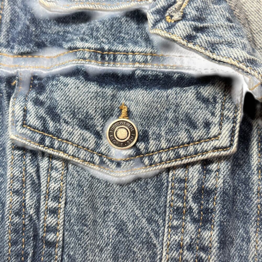 Free People We The Free Rumors Cropped Denim Jacket 100%Cotton Classic/Modern - Picture 8 of 16